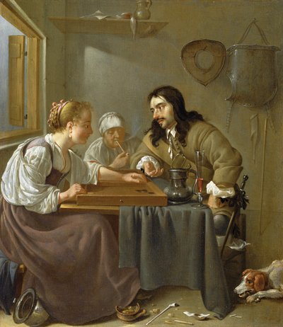A Couple Playing Backgammon by Jacob Duck